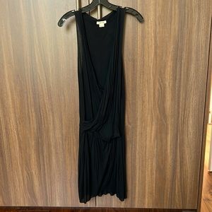 Drape front black dress